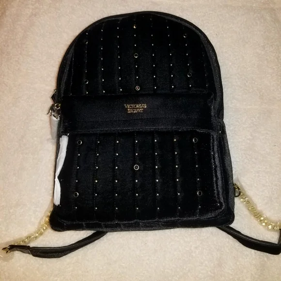 NWT Victoria\'s Secret Velvet Backpack Victorias Secret Pink Burgundy Travel Backpack Velvet NWT  main image 2